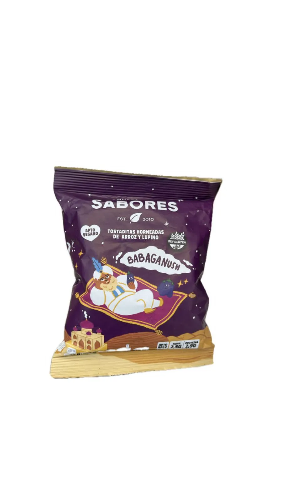 TOSTADITAS HORNEADAS DE ARROZ Y LUPINO BABAGANUSH l NUESTROS SABORES 50g