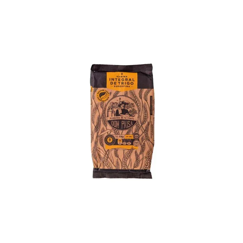HARINA INTEGRAL DE TRIGO SUPERFINA l DON PAISA 1 kilo